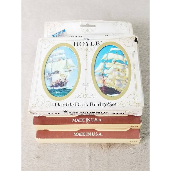 Playing Cards by Hoyle Plastic Coated New Sealed Deck x6 Ship Sailing USA Vtg - Picture 12 of 12